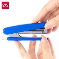 得力（deli）桌面办公订书机10# 23x107x40mm 耐用尾部自带起钉器 0221（单位：个）蓝色