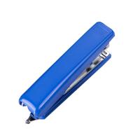 得力（deli）桌面办公订书机10# 23x107x40mm 耐用尾部自带起钉器 0221（单位：个）蓝色