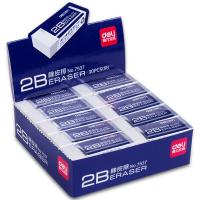 得力（deli）2B橡皮擦 学生中考高考文具109x105x34.5mm美术绘画白色2B橡皮擦30块/盒 7537（单位：盒）白色