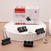 齐心（COMIX） B3609 黑色长尾票夹 19MM(5#) 12只/盒（单位：盒） 黑色