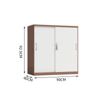 臻远 ZY5062258 钢制铁门移门文件柜 90*40*92.5cm（单位：台）咖白