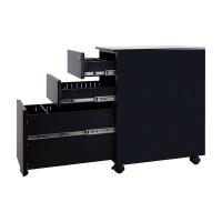 臻远 ZY5062222 钢制三抽矮柜 300宽侧拉款 30*52*60cm（单位：台）黑色