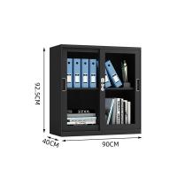 臻远 ZY5062264 钢制玻璃移门文件柜 90*40*92.5cm（单位：台）黑色