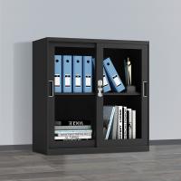 臻远 ZY5062264 钢制玻璃移门文件柜 90*40*92.5cm（单位：台）黑色