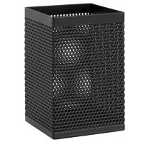 得力（deli） 908 铁网笔筒 金属 方形 70*70*99mm (单位：个) 黑色