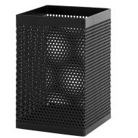 得力（deli） 908 铁网笔筒 金属 方形 70*70*99mm (单位：个) 黑色