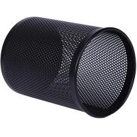 得力（deli） 909 网纹笔筒 金属 圆型 80*100mm (单位：个) 黑色