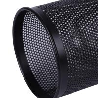 得力（deli） 909 网纹笔筒 金属 圆型 80*100mm (单位：个) 黑色