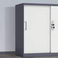 臻远 ZY5062251 钢制铁门移门文件柜 90*40*76CM 灰白 (单位:台)