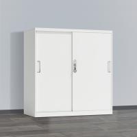 臻远 ZY5062257 钢制铁门移门文件柜 90*40*92.5CM 白色 (单位:台)