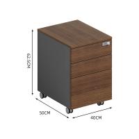 臻远 ZY-SY-171 木质文件储物柜 40*50*62.5cm 胡桃色 矮柜 可移动 (单位:台)