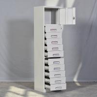 臻远 ZY5062229 钢制文件柜 单门十斗柜 44*39*180cm（单位：台）灰白色