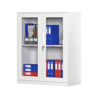 臻远 ZY5062277 钢制窄边玻璃门文件柜 90*40*76cm（单位：台）白色