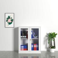 臻远 ZY5062277 钢制窄边玻璃门文件柜 90*40*76cm（单位：台）白色