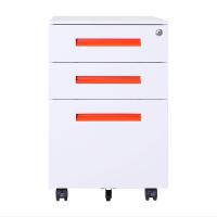 臻远 ZY5062211 钢制三抽矮柜一字扣手款 39*50*60cm（单位：台）白色红扣手