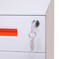 臻远 ZY5062211 钢制三抽矮柜一字扣手款 39*50*60cm（单位：台）白色红扣手
