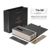 派克 卓尔磨砂黑白夹 墨水笔 F尖 长:133 mm （单位：支）黑色  新老包装随机发货