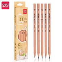 得力（deli）S909 木质铅笔 2B 六角造型 1/24/288 12支/盒 (单位：盒) 黑色