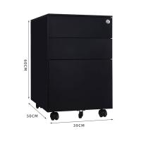 臻远 ZY5052386 钢制文件柜活动柜 三抽侧拉款 39*50*60cm（单位：台）黑色