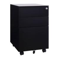 臻远 ZY5052386 钢制文件柜活动柜 三抽侧拉款 39*50*60cm（单位：台）黑色