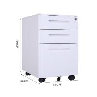 臻远 ZY5052387 钢制文件柜活动柜 三抽一字扣手 39*50*60cm（单位：台）白色
