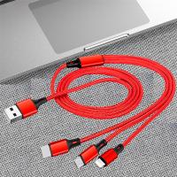 艾逸瑶选 逸充三合一数据线 SM-9010 1.2米 170条/箱 (单位:条) 新老包装随机 红色