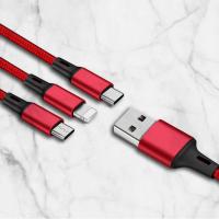 艾逸瑶选 逸充三合一数据线 SM-9010 1.2米 170条/箱 (单位:条) 新老包装随机 红色