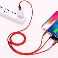 艾逸瑶选 逸充三合一数据线 SM-9010 1.2米 170条/箱 (单位:条) 新老包装随机 红色