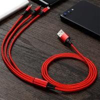 艾逸瑶选 逸充三合一数据线 SM-9010 1.2米 170条/箱 (单位:条) 新老包装随机 红色