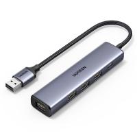 绿联（UGREEN） 四口集线器 20805 110mm*195mm*17.5mm (单位:个) 拓展USB3.0×4+Type-c供电口