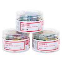 得力（deli）33096 彩色回形针 29mm 3桶/盒（单位：盒）彩色
