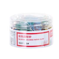得力（deli）33096 彩色回形针 29mm 3桶/盒（单位：盒）彩色