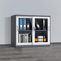 臻远 ZY5062255 钢制玻璃移门文件柜 90*40*76CM 灰白 (单位:台)