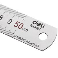 得力（deli）8464 钢直尺 50CM 银色 (单位:把)