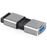 忆捷（EAGET）F90 高速金属推拉式U盘 USB3.0 64G （单位：个) 枪色