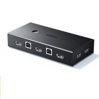 绿联（UGREEN）50744 KVM切换器 HDMI2.0视频切屏二进一出4K/60Hz 共享USB打印机电脑接电视显示器投影分屏器（单位：个）
