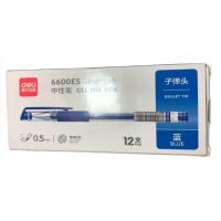 得力（deli） 6600ES 中性笔 0.5mm 子弹头 蓝色 (单位:盒)