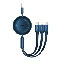 倍思（Baseus） 随意拉伸一拖三快充数据线USB to M+L+C 明镜系列2 CB000007 1.1m (单位:根) 蓝色