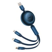 倍思（Baseus） 随意拉伸一拖三快充数据线USB to M+L+C 明镜系列2 CB000007 1.1m (单位:根) 蓝色