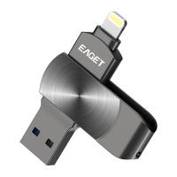 忆捷（EAGET） 优盘 USB3.0 Lightning接口手机电脑两用 U盘 i66Plus-1T 55×15×8mm (单位:个) 锖色