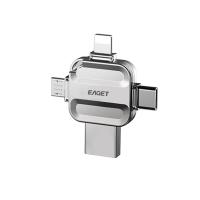 忆捷（EAGET） 优盘 USB3.0 Lightning Type-C MicroUSB口 I71-32G 7.5×15×2.2cm (单位:个) 银色
