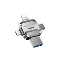忆捷（EAGET） 优盘 USB3.0 Lightning Type-C MicroUSB口 I71-128G 7.5×15×2.2cm (单位:个) 银色