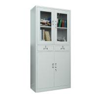 臻远 ZY50212002 钢制中二斗文件柜 850*390*1800mm（单位：台）灰白色