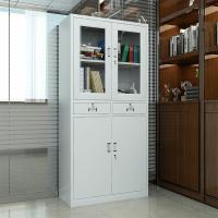 臻远 ZY50212002 钢制中二斗文件柜 850*390*1800mm（单位：台）灰白色