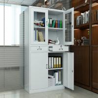 臻远 ZY50212002 钢制中二斗文件柜 850*390*1800mm（单位：台）灰白色