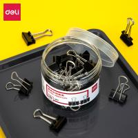 得力（deli） 8565 长尾夹 40只19mm 黑色（单位：筒）