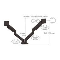 TY-北弧（Brateck） E600-2U 电脑支架 承重18kg （单位:副） 晶体黑