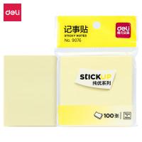 得力（deli）记事贴便利贴76*76mm备忘便签易撕好贴牢固方形留言本 9076 100张/袋 （单位：袋）纯黄