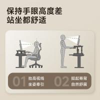 TY-北弧（Brateck） D430 电脑支架 站立式 可升降 （单位:张） 石英白