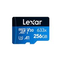 雷克沙（Lexar）LSDMI256BBCN633N 存储卡 256GB Micro SD3.0 UHS-I 传输100MB/s 尺寸11*15*1mm (单位：片) 黑蓝配色